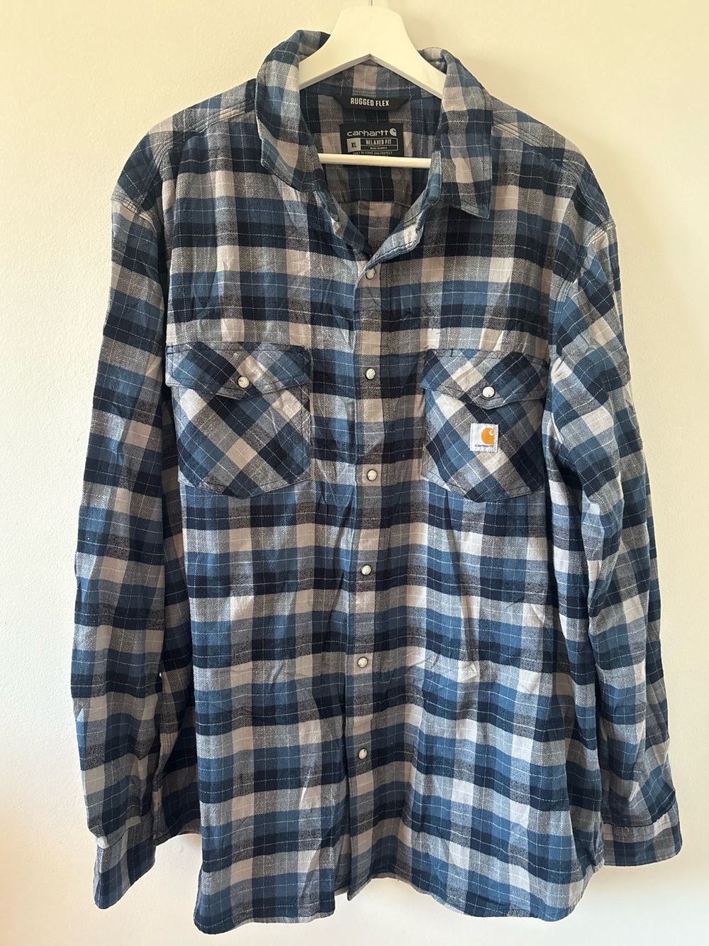 Carhartt Men's Rugged Flex Relaxed Fit Midweight Long-Sleeve Plaid Shirt XL